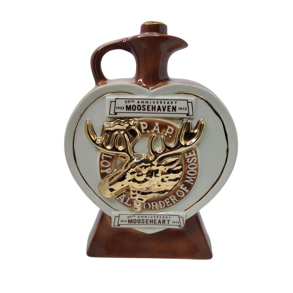 vintage 1972 old mr boston 50th anniversary moose haven liquor decanter